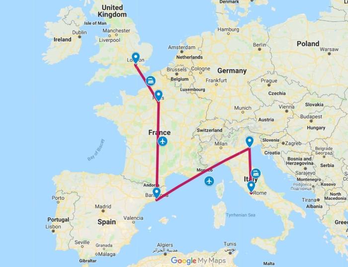 Rute perjalanan eropa barat selama 10 hari dengan kereta