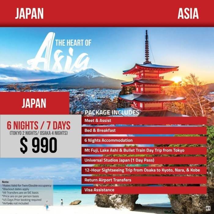 Paket liburan Jepang all-in-one termasuk tiket pesawat dan hotel